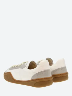 Acne Studios - Bar M Lace-Up Sneakers in White and Brown