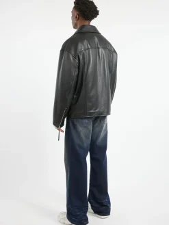 Acne Studios - Biker Leather Jacket in Black