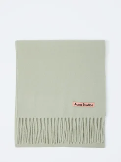 Acne Studios - Canada Fringe Wool Scarf - Skinny in Light Green
