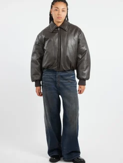 Acne Studios - Coated Bomber Jacket in Dark Brown