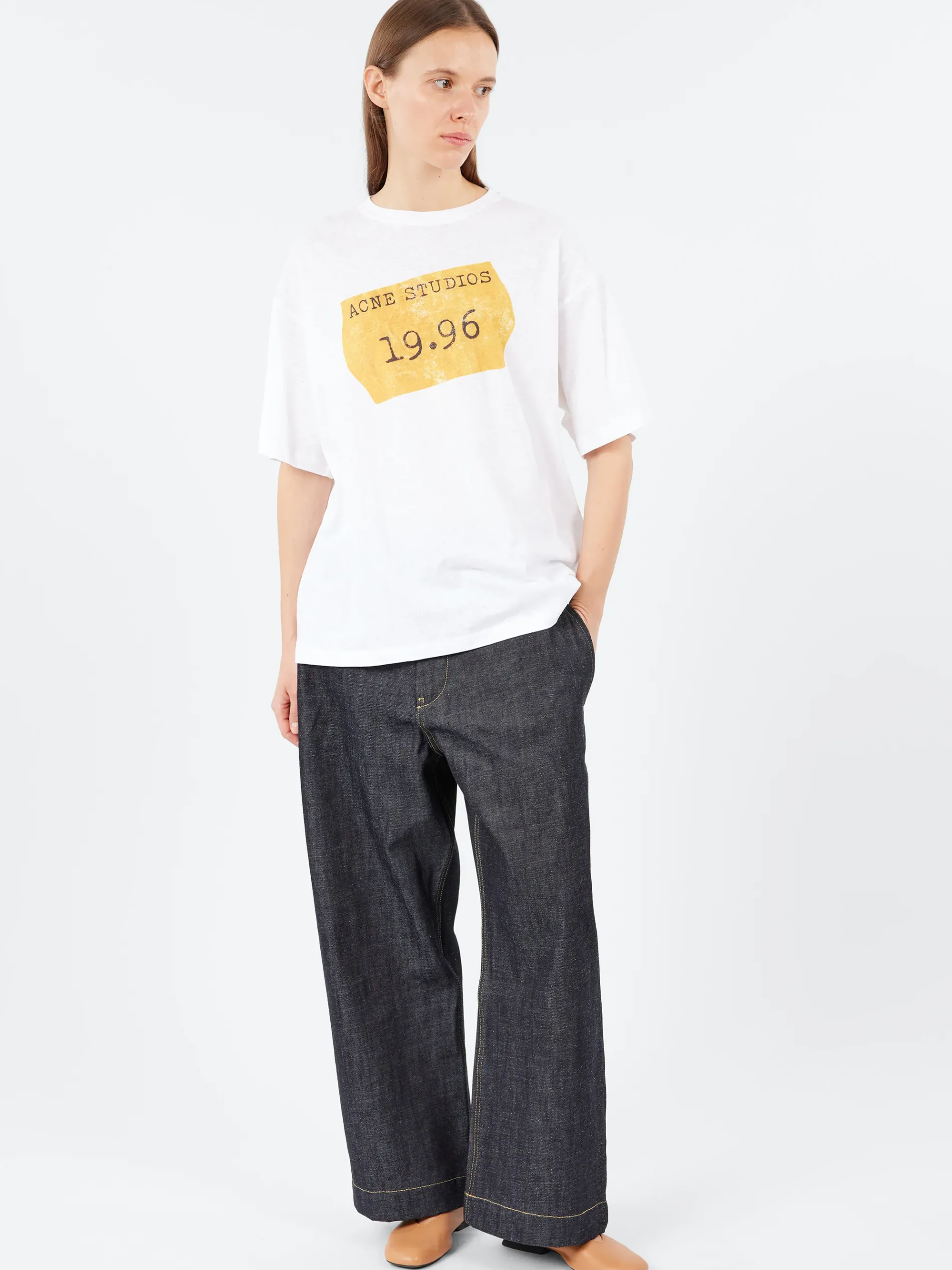 Acne Studios - Edra U Sticker T-Shirt in Optic White