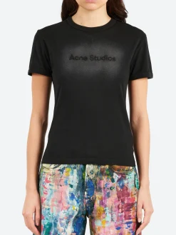 Acne Studios - Etza Faded Logo T-Shirt in Black