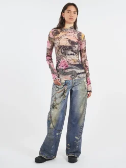 Acne Studios - 1981F Baggy Fit Jeans in Mid Blue