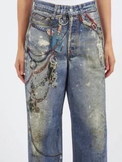 Acne Studios - 1981F Baggy Fit Jeans in Mid Blue