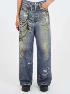 Acne Studios - 1981F Baggy Fit Jeans in Mid Blue