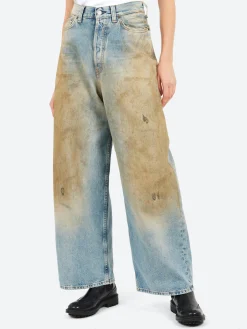 Acne Studios - 2023F Super Baggy Fit Jeans in Mid Blue
