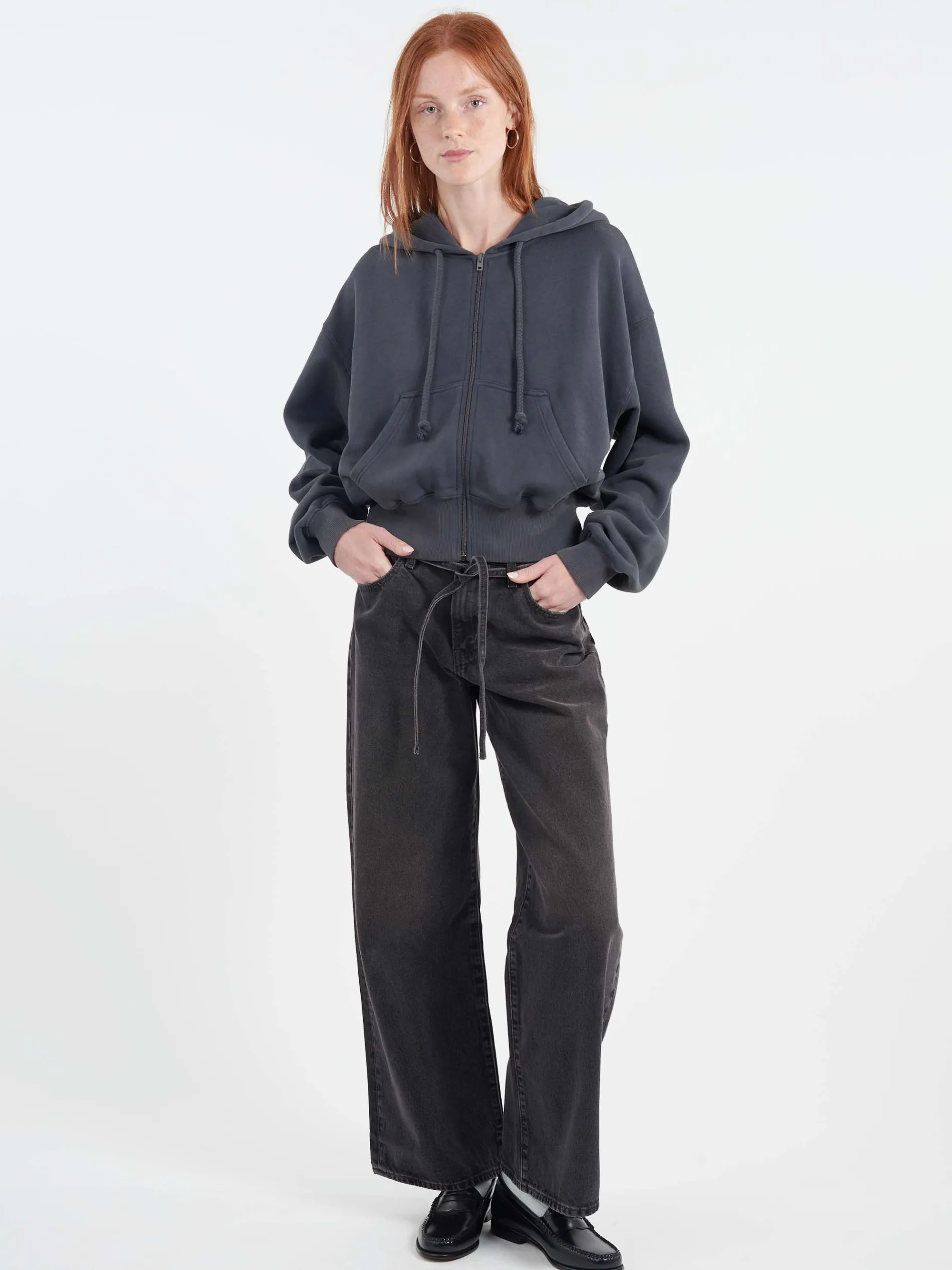 Acne Studios - Felly H Gothic Logo Zip Up in Ocean Blue