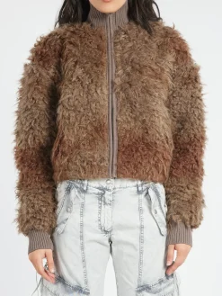 Acne Studios - Freya Faux Fur Jacket in Mud Brown
