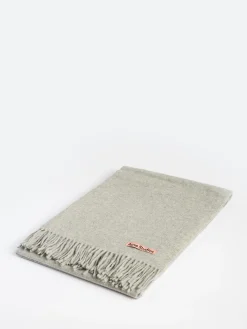Acne Studios - Fringe Wool Scarf in Light Grey Melange
