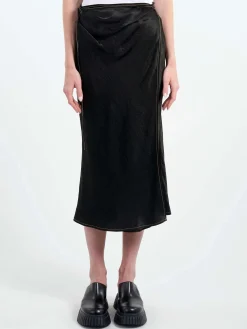 Acne Studios - Iala Text Satin Skirt in Black