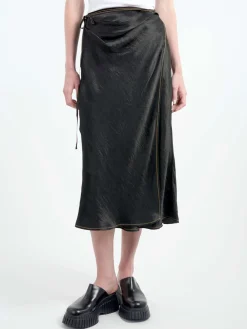 Acne Studios - Iala Text Satin Skirt in Black