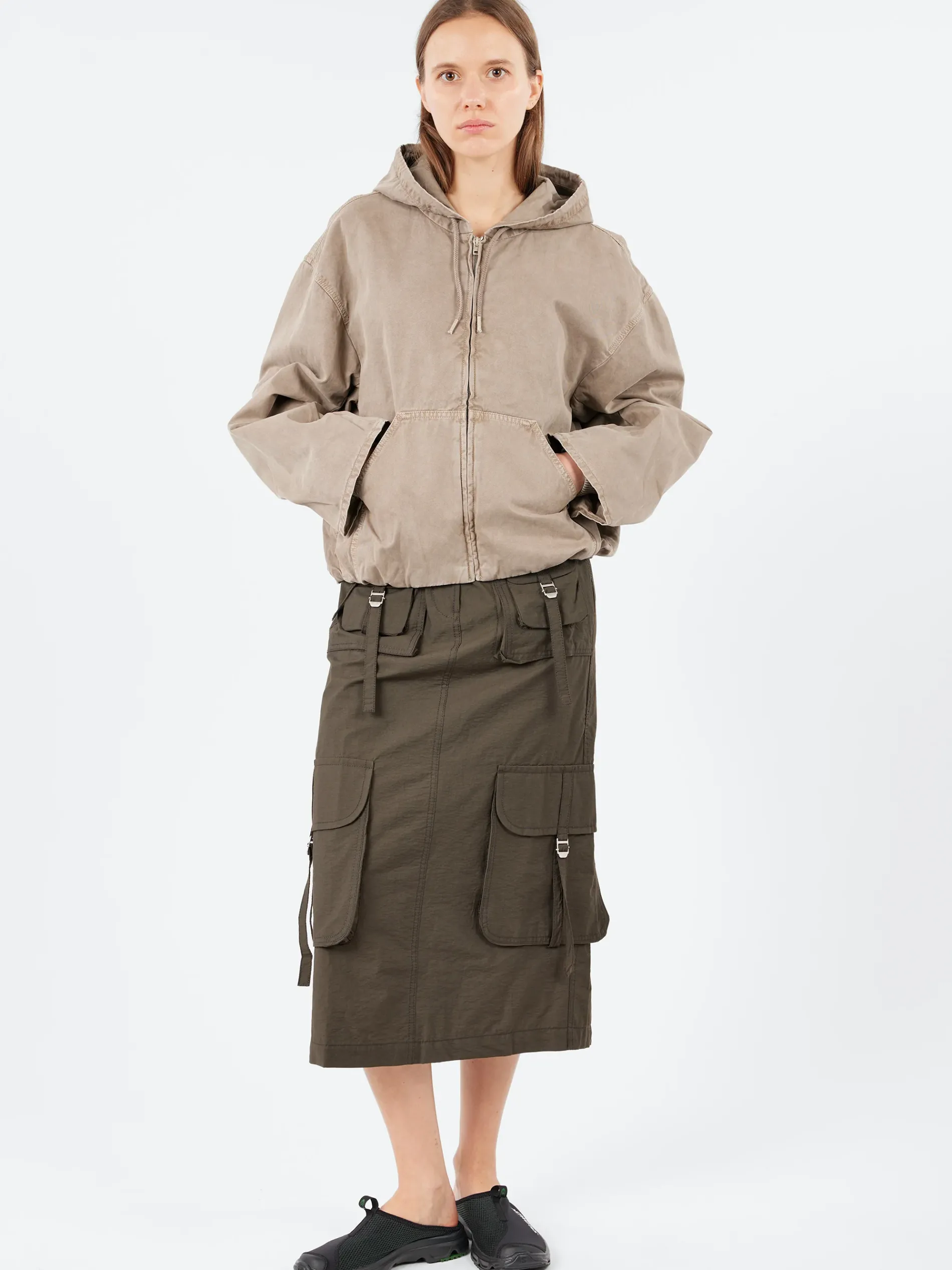 Acne Studios - Ilanta Tech Cargo Skirt in Dark Grey