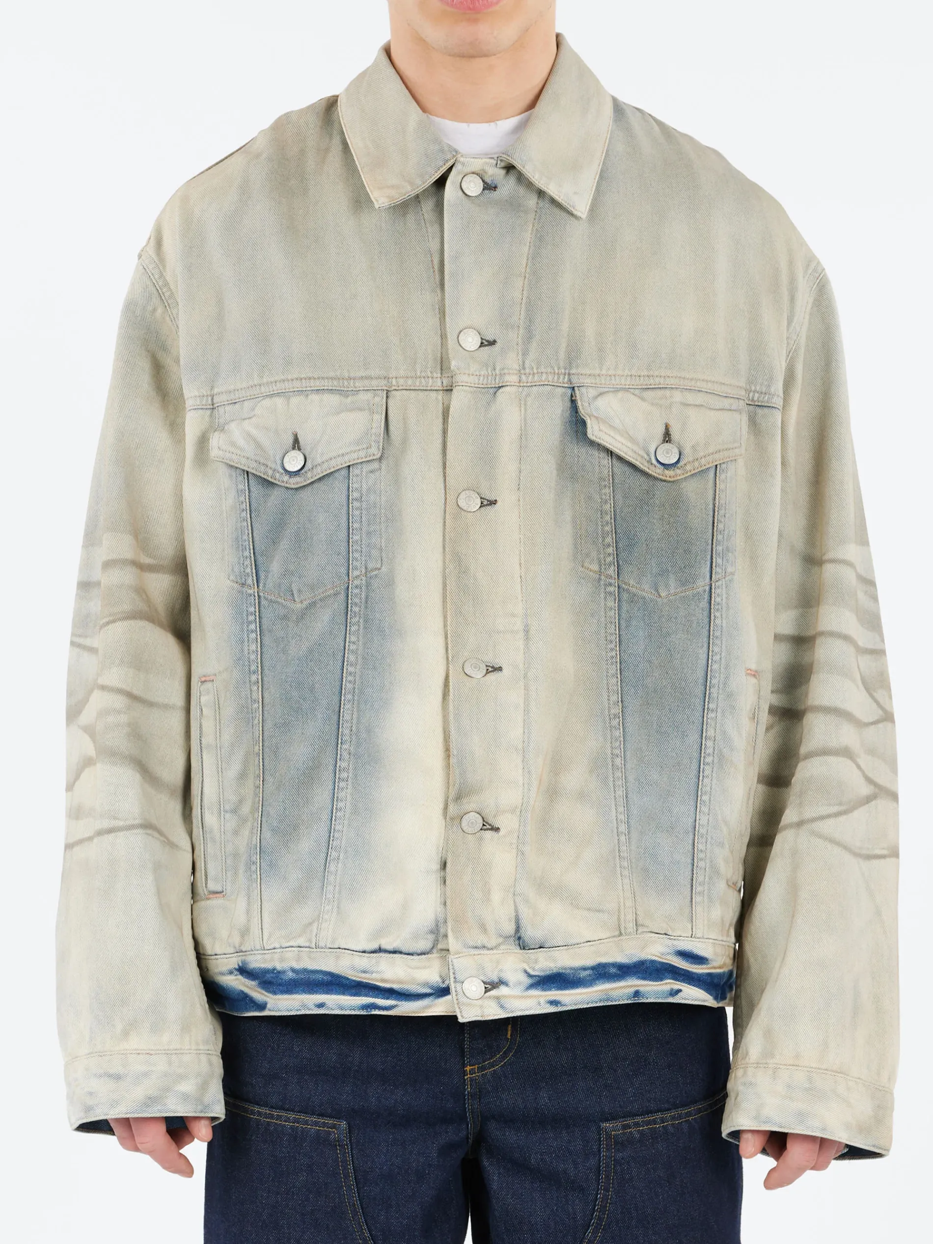 Acne Studios - Robert U Carver Oversized Fit Denim Jacket in Light Blue