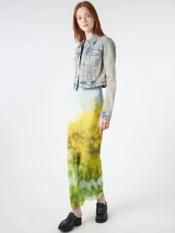 Acne Studios - Rose Monogram Denim Jacket in Blue/Beige