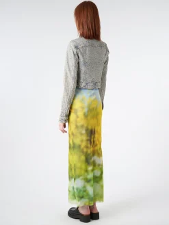 Acne Studios - Rose Monogram Denim Jacket in Blue/Beige