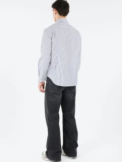 Acne Studios - Sunnie Vintage Oxford Stripe in Navy, Black and White