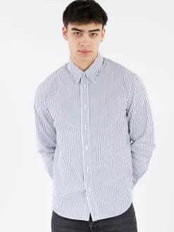 Acne Studios - Sunnie Vintage Oxford Stripe in Navy, Black and White