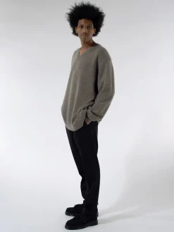 Acne Studios - V-Neck Wool Cashmere Jumper in Fox Grey