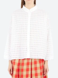 Aequamente - 25140 Seersucker Shirt in White