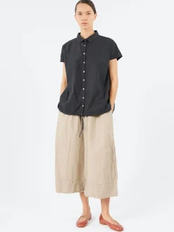 Album di Famiglia - Short Sleeveless Shirt TC in Black