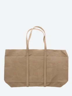 Amiacalva - Large Washed Canvas Tote in Beige