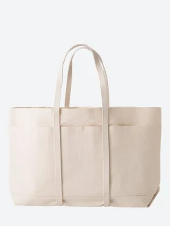 Amiacalva - Large Washed Canvas Tote in White