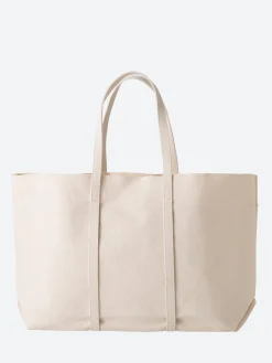 Amiacalva - Large Washed Canvas Tote in White