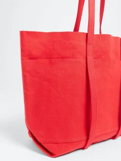 Amiacalva - Medium Washed Canvas Tote in Red