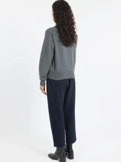 &Daughter - Ada Crewneck Cardigan in Derby Grey