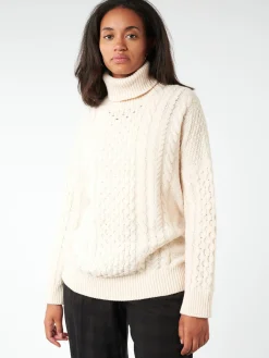 &Daughter - Annis Aran Roll Neck in Ecru