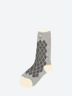 Antipast - Grid and Star Crew Sock in Ivory