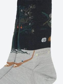 Antipast - Olive Harvest Crew Sock in Black