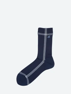 Antipast - Side Line Silk Crew Sock in Navy