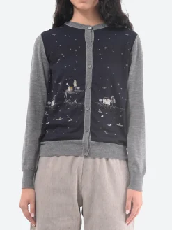 Antipast - Sock Knit Cardigan in Black/Navy