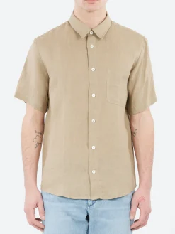 A.P.C. - Bellini Logo Short-Sleeve Shirt in Dark Beige