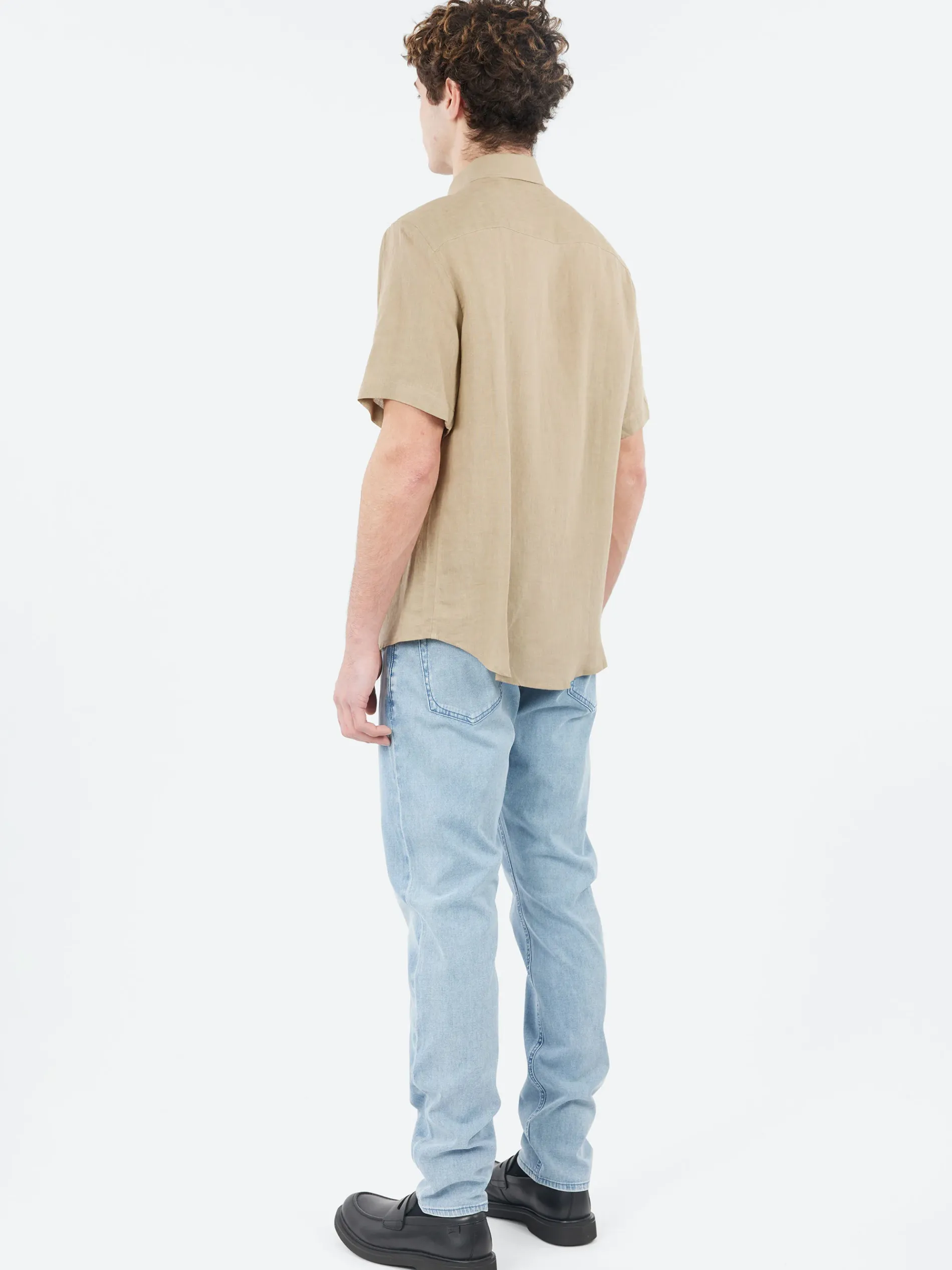 A.P.C. - Bellini Logo Short-Sleeve Shirt in Dark Beige