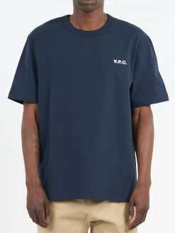 A.P.C. - Boxy Petit VPC T-Shirt in Dark Navy and Ecru