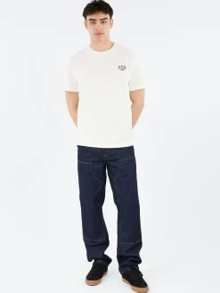 A.P.C. - Standard Rue Madame T-Shirt in White and Dark Navy