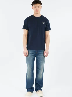 A.P.C. - Standard Rue Madame T-Shirt in Dark Navy and Ecru