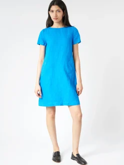 Aspesi - Compact Slub Linen Dress in Turquoise