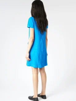 Aspesi - Compact Slub Linen Dress in Turquoise