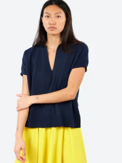 Aspesi - Cotton V-Neck Jumper in Navy