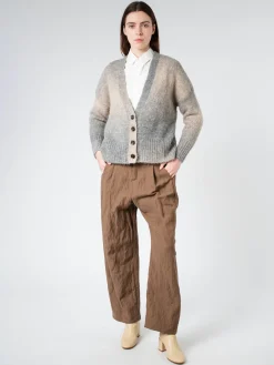 ASPESI - Gradient-Effect Alpaca Cardigan in Grey Melange