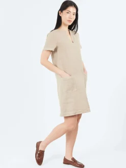Aspesi - Slub Linen Short Dress in Sand