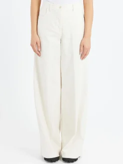 Aspesi - Stretch Fustian High-Waisted Trousers in Ice