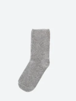 Baserange - Buckle Over Ankle Socks in Grey Melange