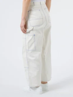 BEAMS BOY - Double Knee Painter Pants in Off White