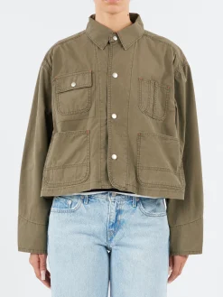 BEAMS BOY - Short Coverall Jacket in Olive
