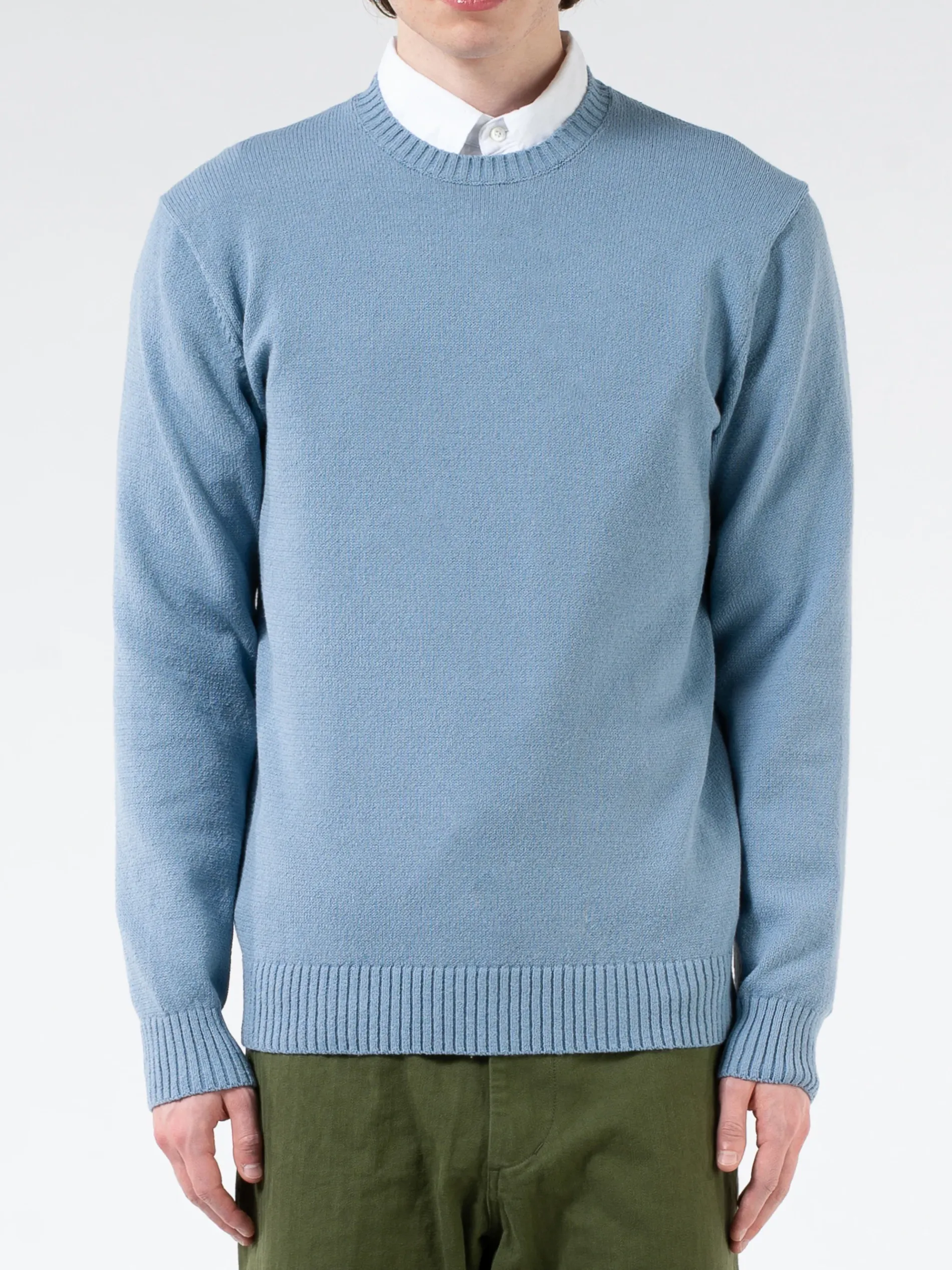 BEAMS PLUS - 7 Gauge Lilyan Crew Neck Knit in Sax
