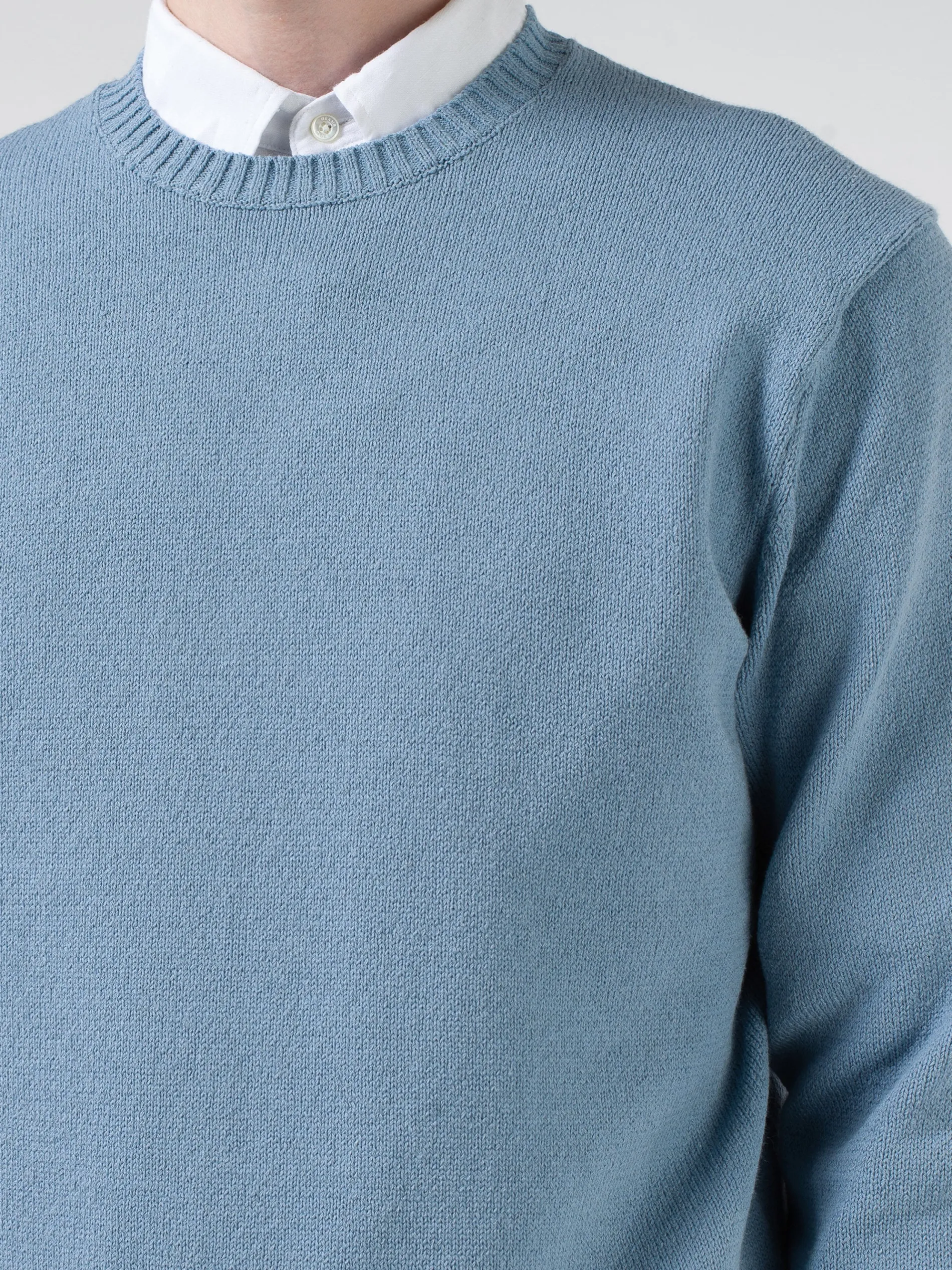 BEAMS PLUS - 7 Gauge Lilyan Crew Neck Knit in Sax